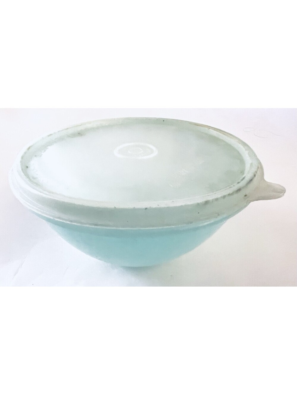VTG Tupperware Wonderlier Bowl 834-19 Aqua Blue Sheer Lid Made USA Storage Bowl
